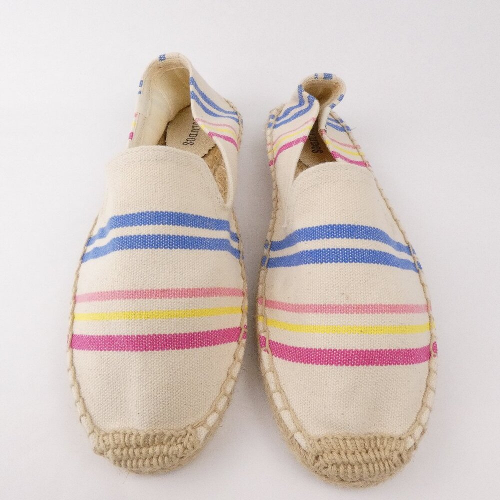 Anthropologie Soludos Shoes Womens 9 Espadrilles Canvas Multicolor Striped